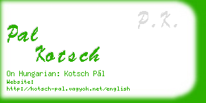 pal kotsch business card